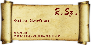 Reile Szofron névjegykártya